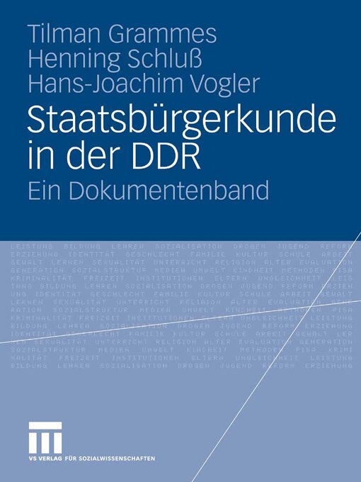 Title details for Staatsbürgerkunde in der DDR by Tilman Grammes - Available